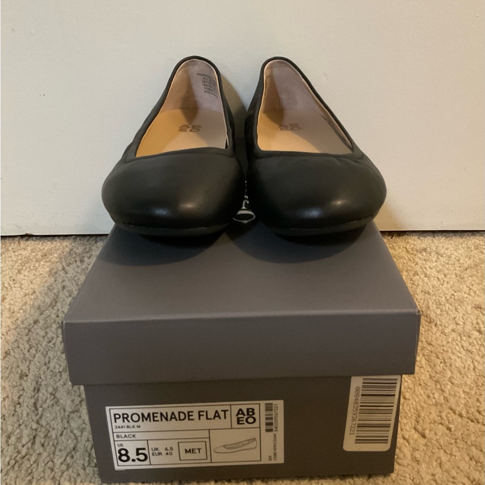 Abeo Promenade Black Flats - Metatarsal